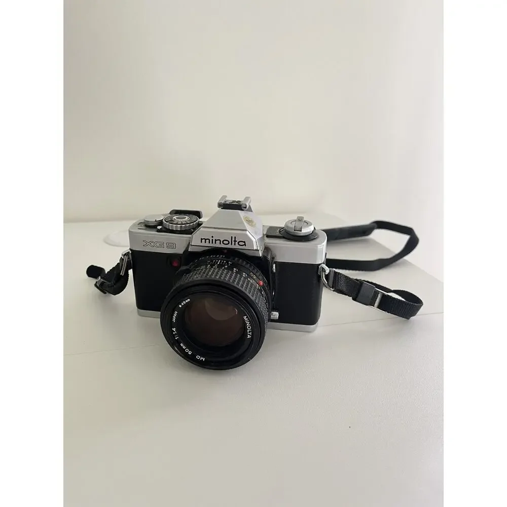 Untested Minolta XG9 Film Camera with MD 50mm Lens & Quantaray Flash PARTS